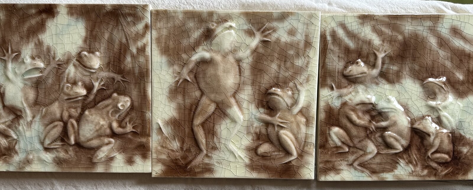Frog’s Wedding Tile Panel with Original Hearth — Zanesville, Ohio, Early 20th Century - Image 9