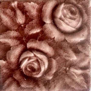 Antique AETCO Majolica Rose Tiles - Dusty Pink - 4.25 in