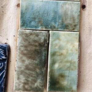 Antique Sea Green Mottled Tiles - 4.25 in - Sold Per Tile