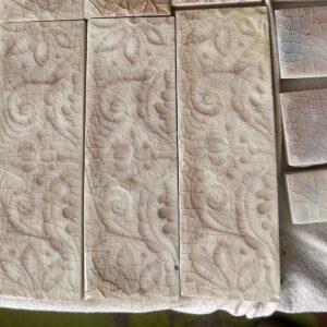 Antique Robertson Embossed Border Tiles - Ivory - 6x2 - Sold Per Tile