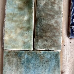 Antique AETCO Pebbled Border Tile - Sage Green - 6x2