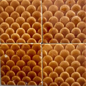 Antique Trent Fish Scale Tiles - Amber - 3x3 - Sold Per Tile