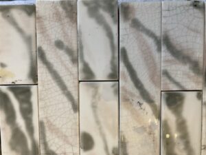 Antique AETCO Ivory Smoke Fireplace Tiles — Extra-Large Set (107 pcs)