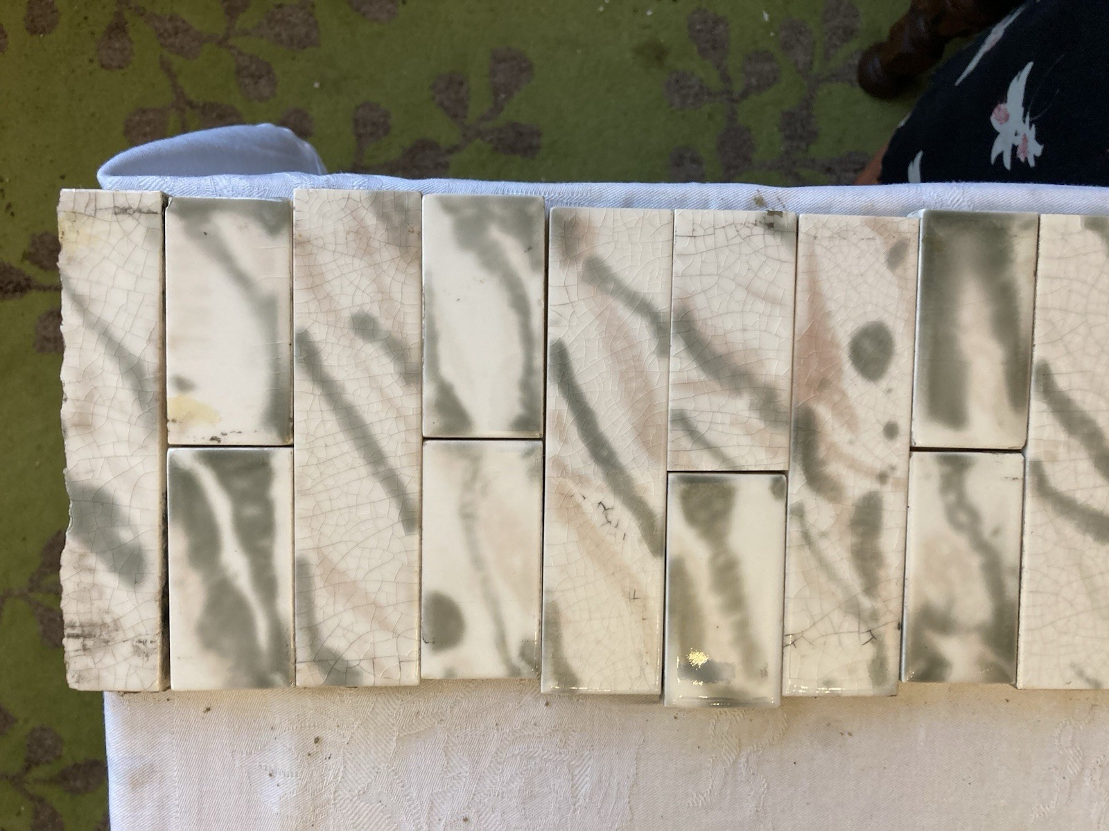 Antique AETCO Ivory Smoke Fireplace Tiles — Extra-Large Set (107 pcs) - Image 2