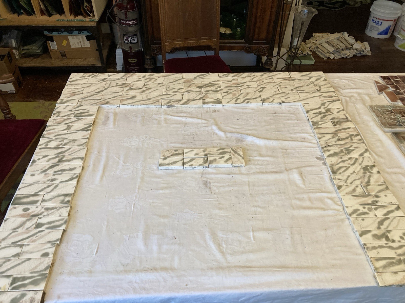 Antique AETCO Ivory Smoke Fireplace Tiles — Extra-Large Set (107 pcs) - Image 4