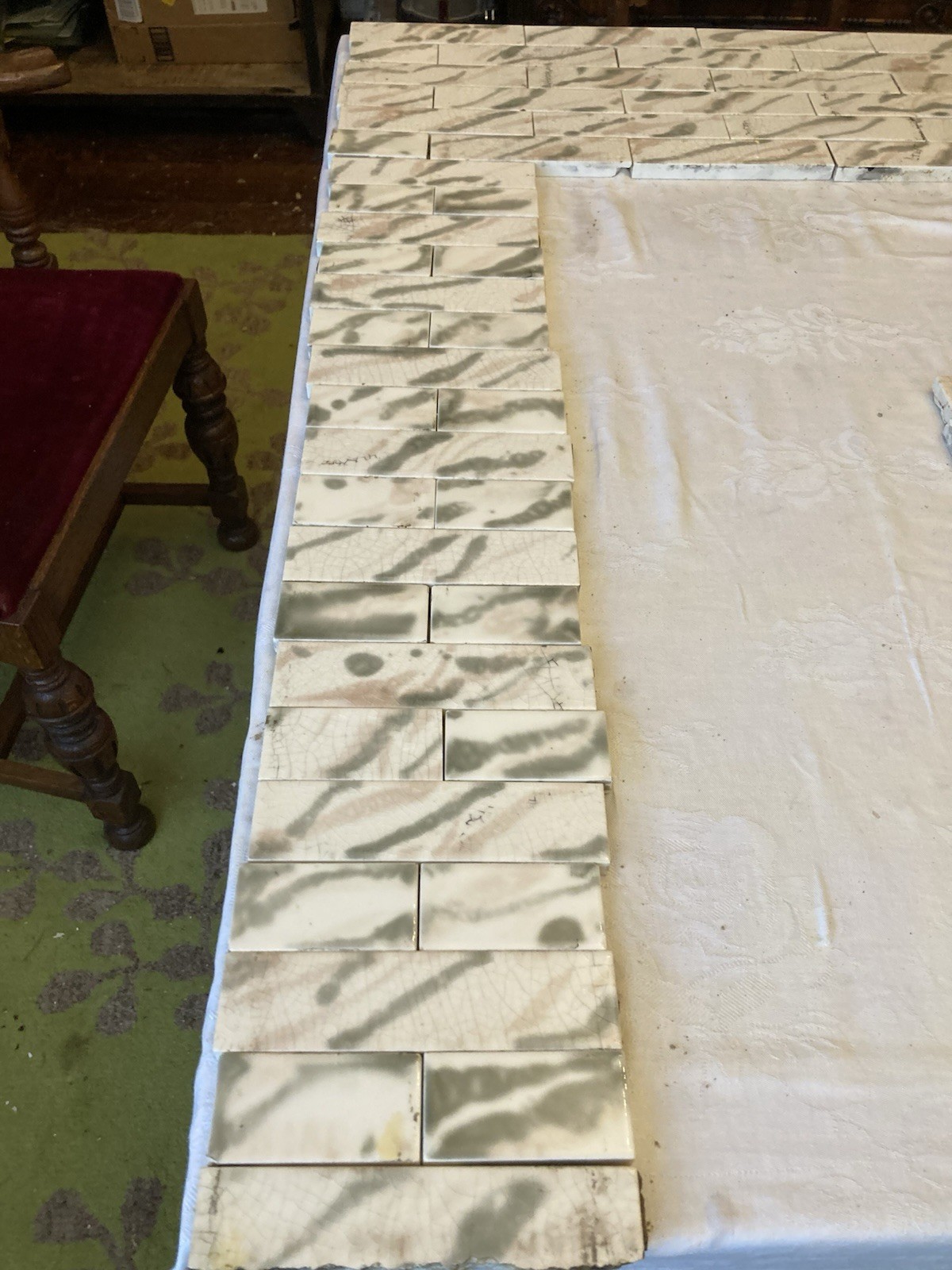 Antique AETCO Ivory Smoke Fireplace Tiles — Extra-Large Set (107 pcs) - Image 5