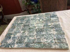 Antique Cambridge Blue & Cocoa Mottled Sticks & Keys — 92 Piece