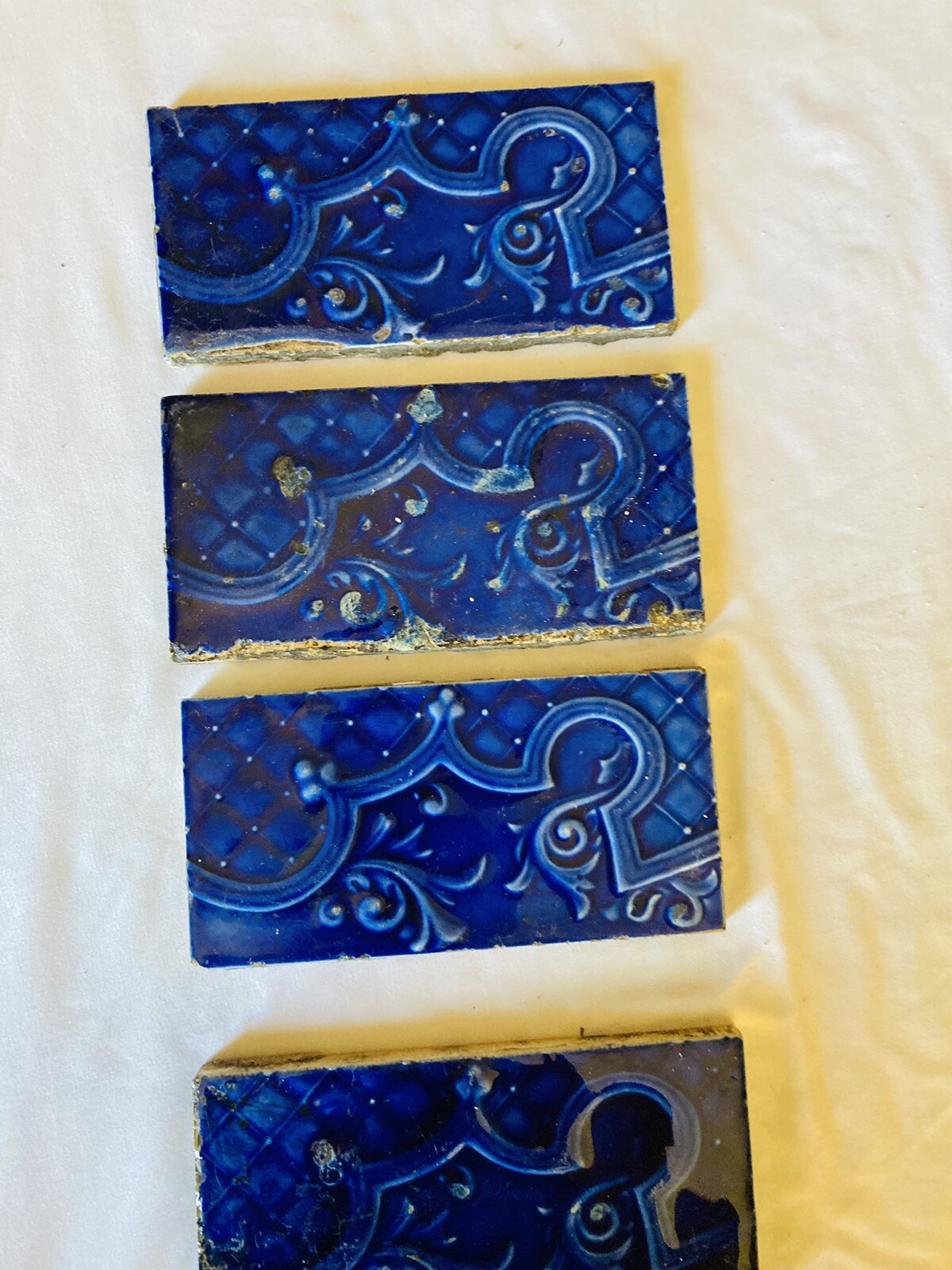 Antique Majolica Border Tile — Cobalt Blue, 3x6 - Image 5