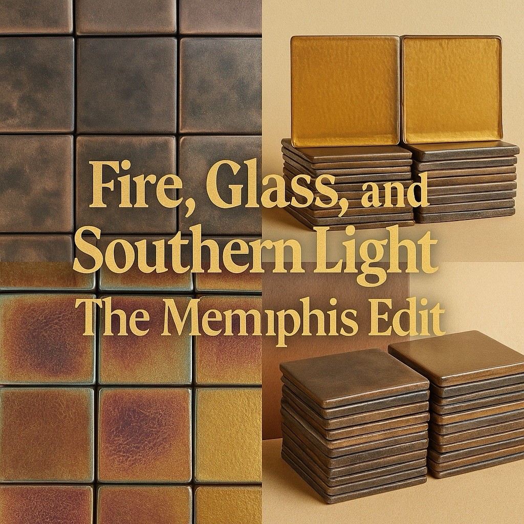 Memphis Postmodern Tile Lot — Copper, Raku & Amber Glass, 187-Piece Salvage - Image 2