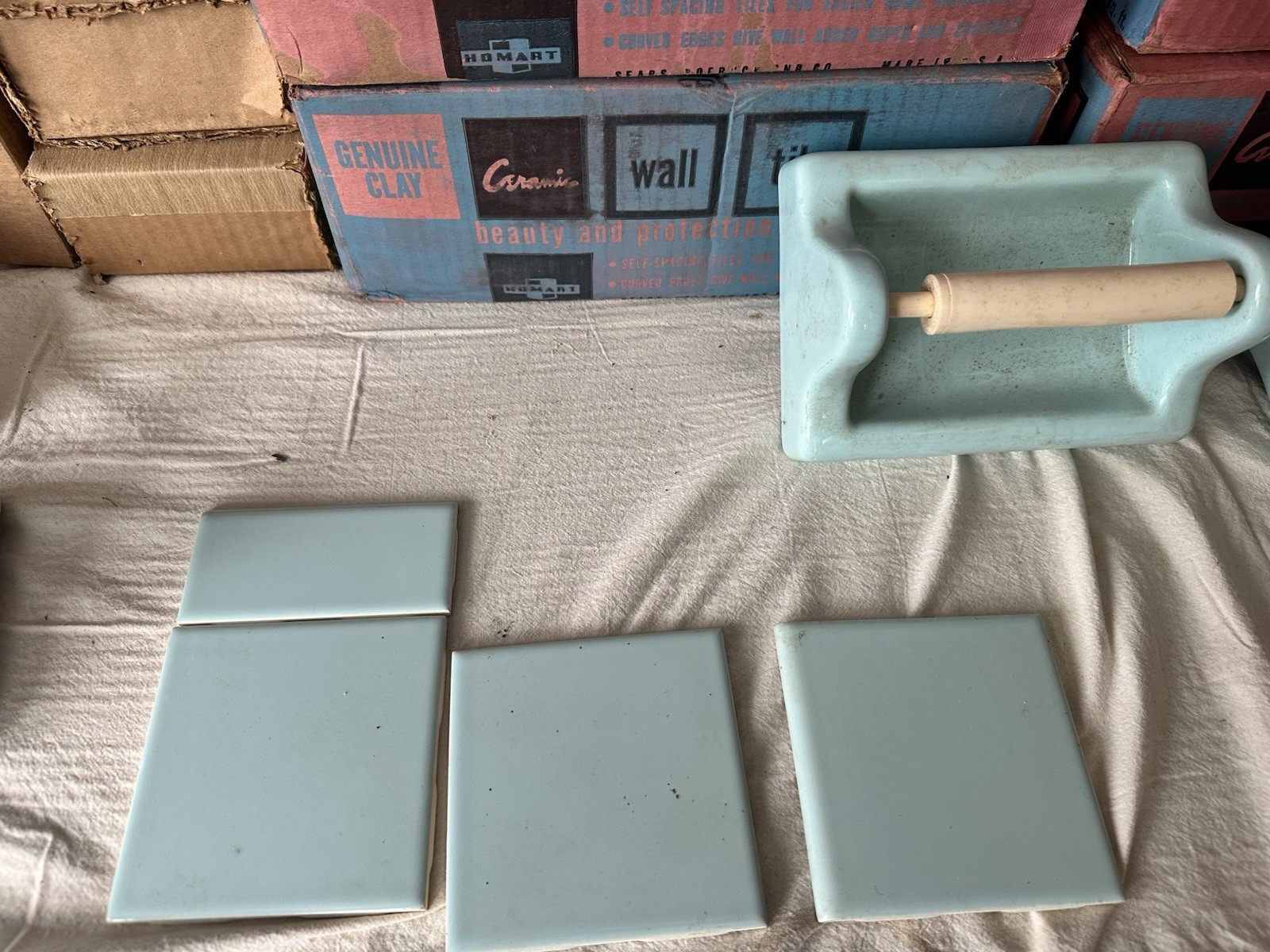 Complete Mid-Century Aquamarine Bathroom Tile System — NOS, Sears Homart - Image 2