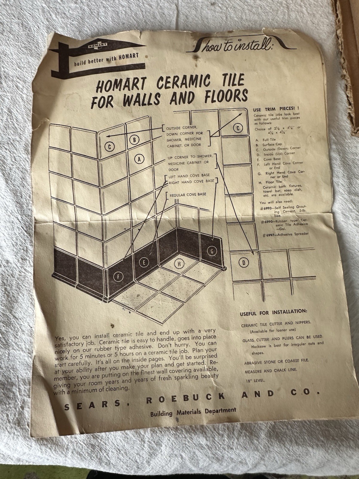 Complete Mid-Century Aquamarine Bathroom Tile System — NOS, Sears Homart - Image 5