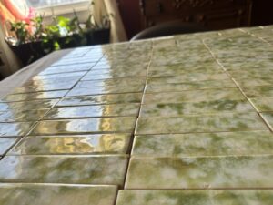 Antique Alhambra Tile Co. Celadon Green Fireplace Tiles — 120-Piece Set