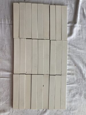 Antique C. Pardee Works Cream Tiles — 1x6, Set of 27