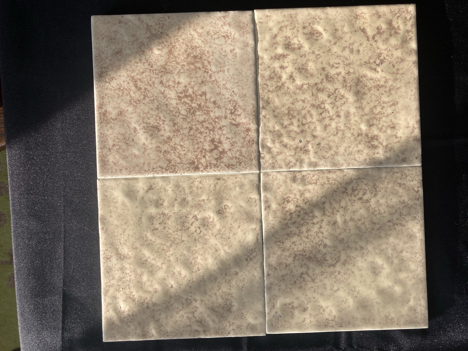 Antique Wheeling Tile Buttercream & Cocoa Fireplace Tiles — Set of 4, 6x6