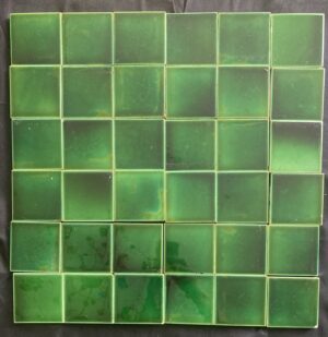Antique Sherwin & Cotton Green Majolica Tiles — English, 3x3 (Set of 36)