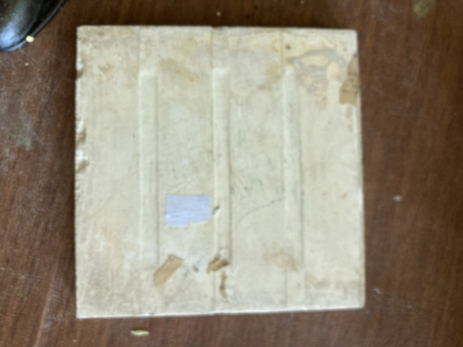 Vintage Studio Art Tile — Caramel Swirl Abstract Relief, 6x6 - Image 3
