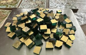 24k Gold Smalti Tesserae - Mid-Century Italian Mosaic Tile Fragments
