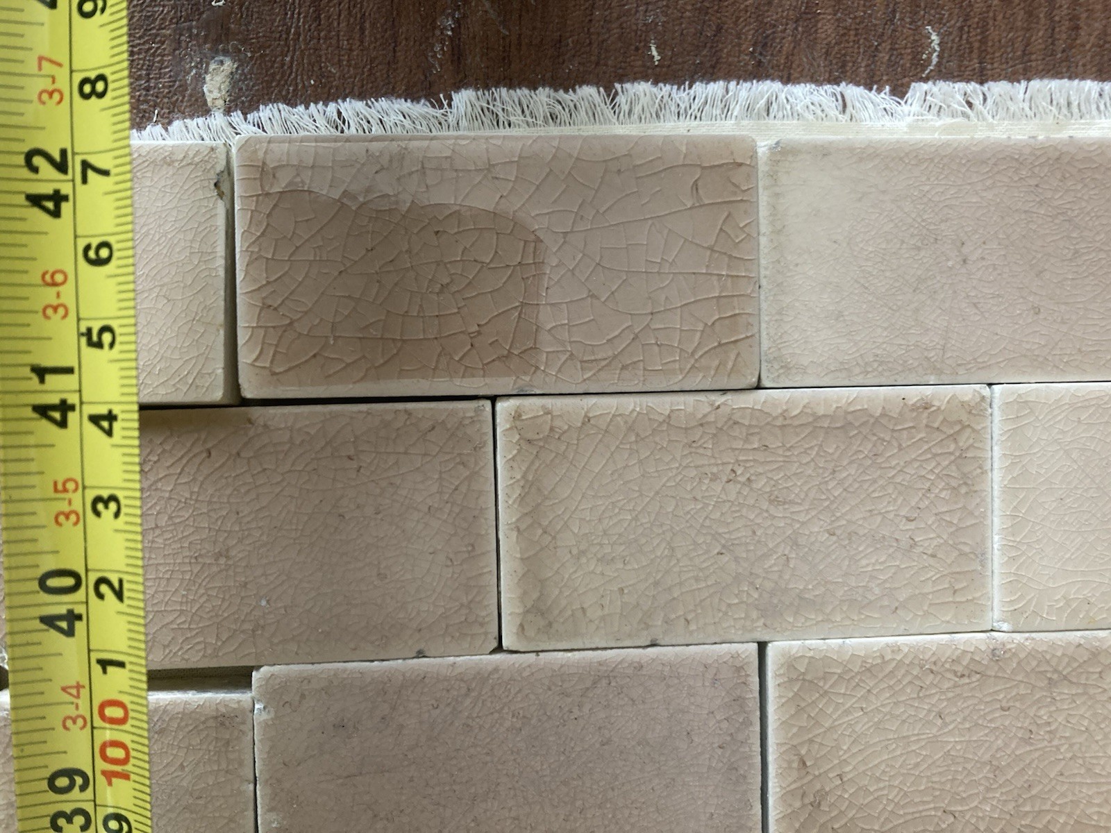 Antique Hamilton Tile Hearth Set — Rose & Cream Mosaic, 42x18, Complete - Image 3