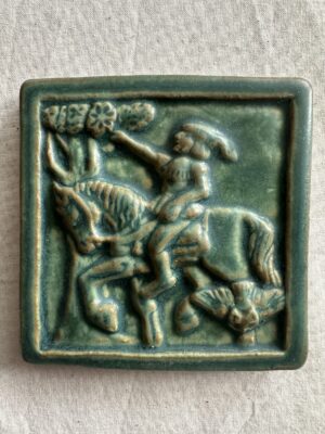 Pewabic Pottery Robin Hood Tile — Celadon Green, Detroit 1991