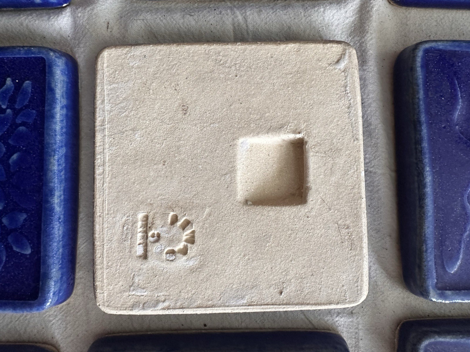 Pewabic Pottery Cobalt Blue Leaf Tile — Detroit, 4x4 - Image 4