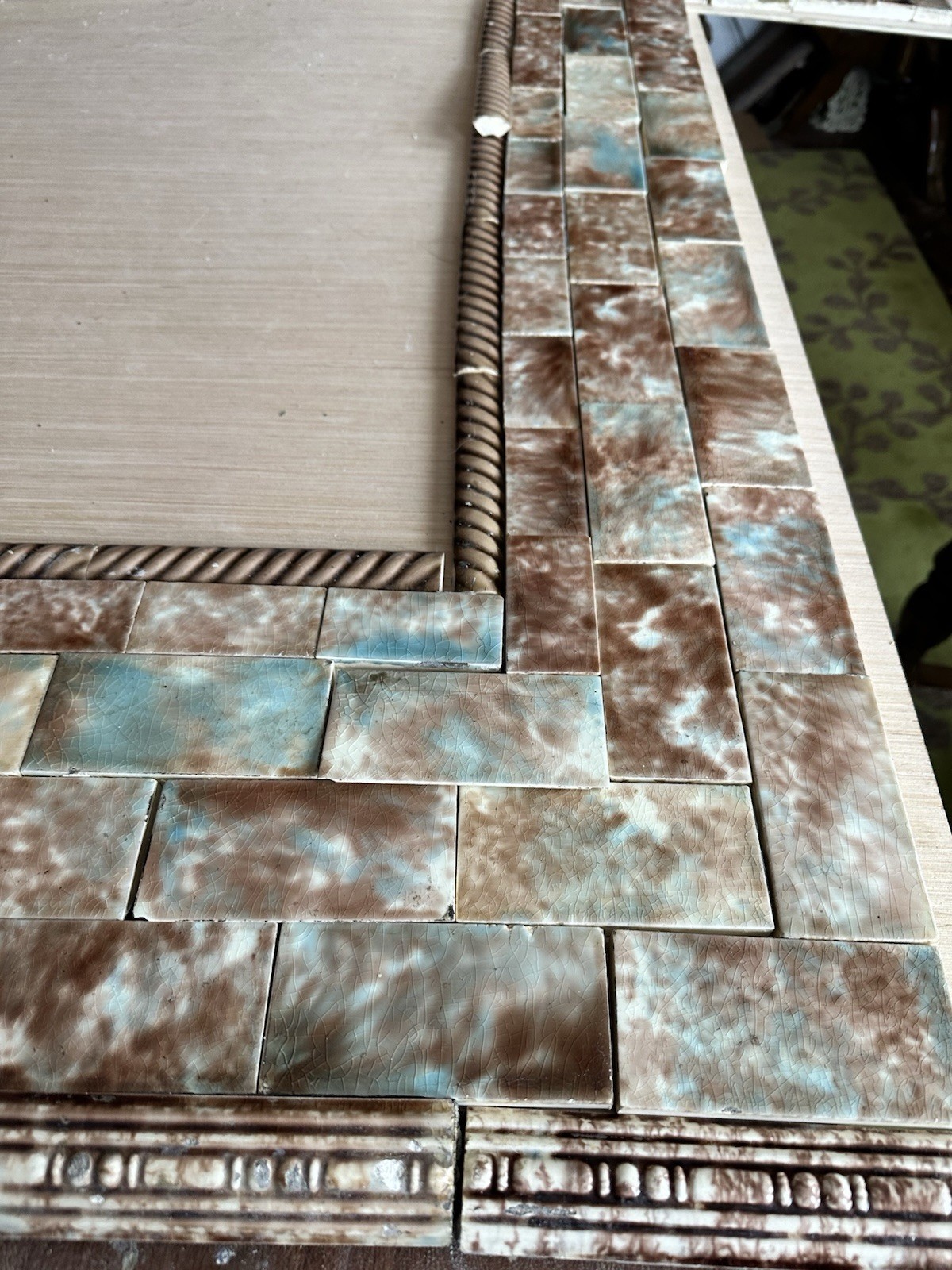 Antique Trent Fireplace Tile Surround - 235-Piece Faience Suite c.1895 - Image 2