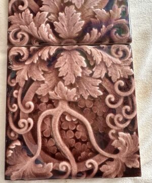 Antique Trent Aubergine Majolica Surround — Chicago, 16 Tiles