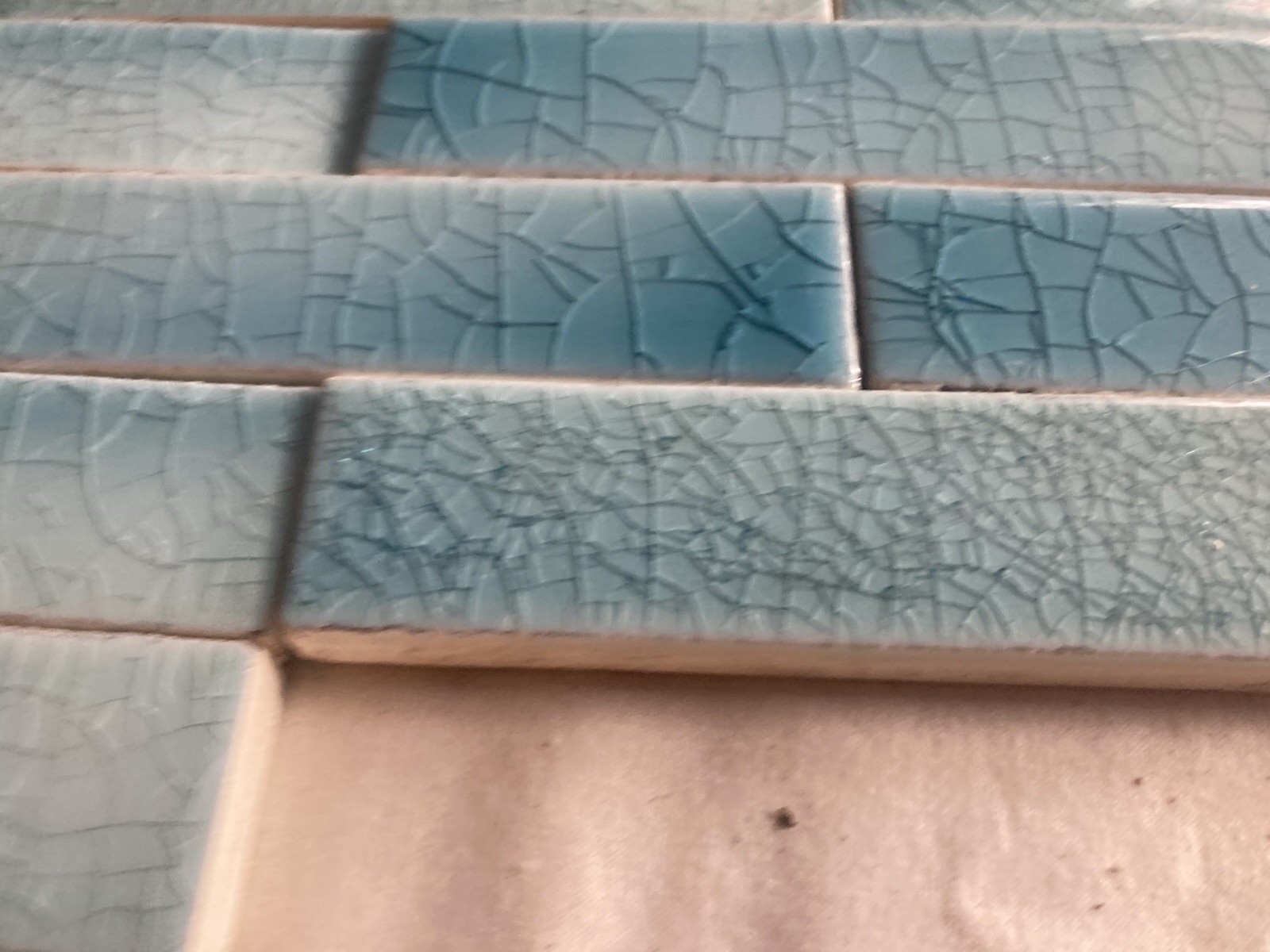 Antique Cambridge Crackle Blue Fireplace Surround — 149-Piece - Image 3