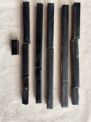 Antique Black Pencil Trim Tiles — Gloss Fireplace Edging, 32 in