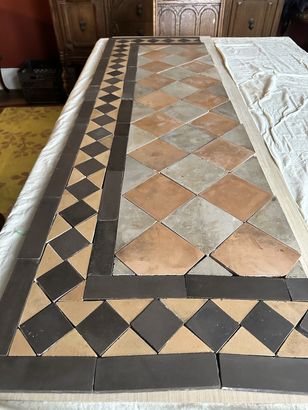 Antique AETCO Geometric Cocoa & Umber Hearth — Limited Series - Image 3