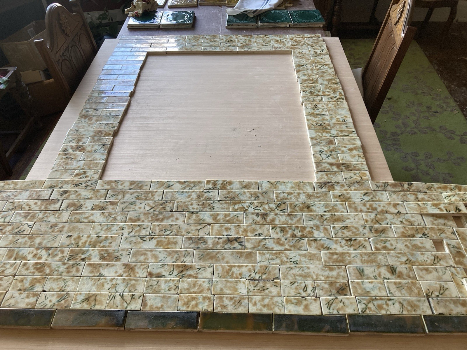 Antique AETCO Botanical Surround & Hearth — 201 Tiles, 10 sq ft