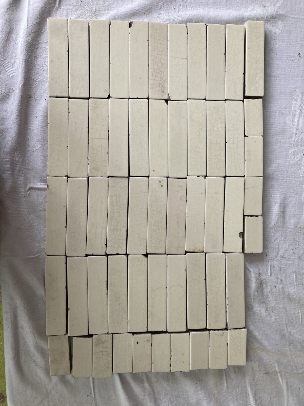 Antique AETCO Cream Field Tiles — Lot of 55