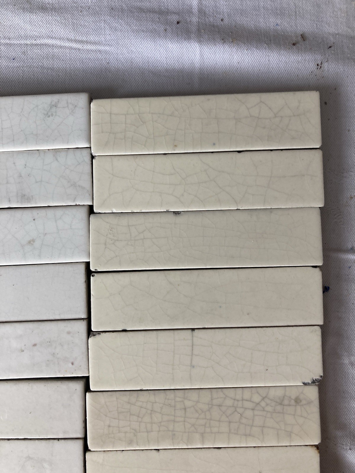 Antique AETCO Cream Field Tiles — Lot of 55 - Image 3