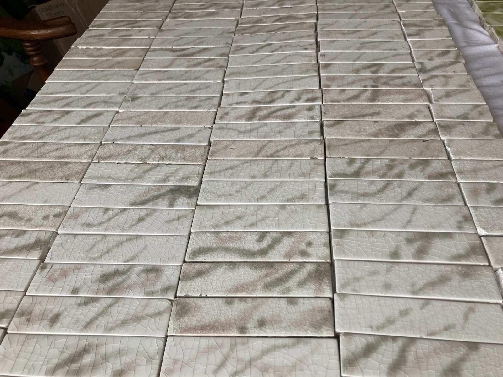 Antique AETCO Blush & Sage Marbled Field Tiles - Image 3