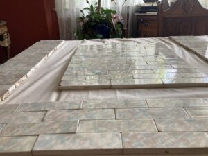 Antique AETCO Misty Lavender-Blue Field Tiles — 144-Piece Lot