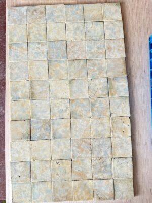 Antique Fairfield Pottery Fireplace Tiles — Field of Light & Smoke, 63 pcs