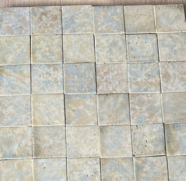 Antique Fairfield Pottery Fireplace Tiles — Field of Light & Smoke, 63 pcs - Image 2