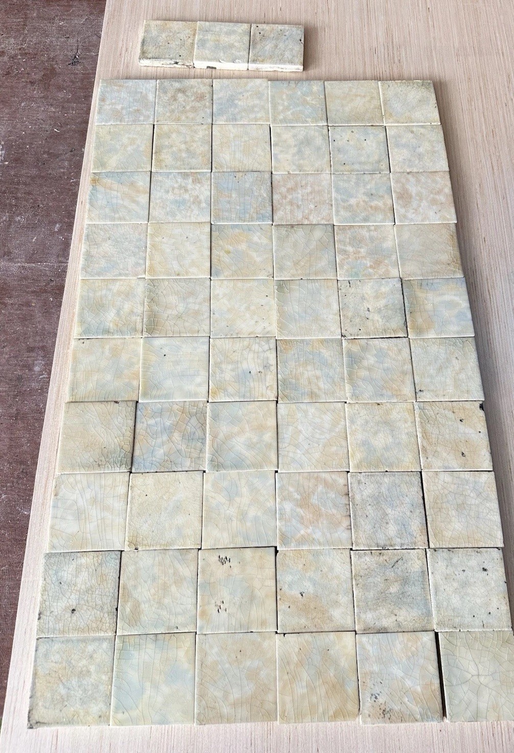 Antique Fairfield Pottery Fireplace Tiles — Field of Light & Smoke, 63 pcs - Image 3