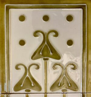 Antique Art Nouveau Tiles - English Majolica - 6x6 Set of 10 - Marked