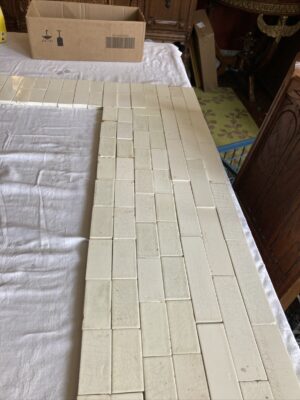 Antique White Fireplace Tile Set - Trent and Cambridge, Modern Minimalist
