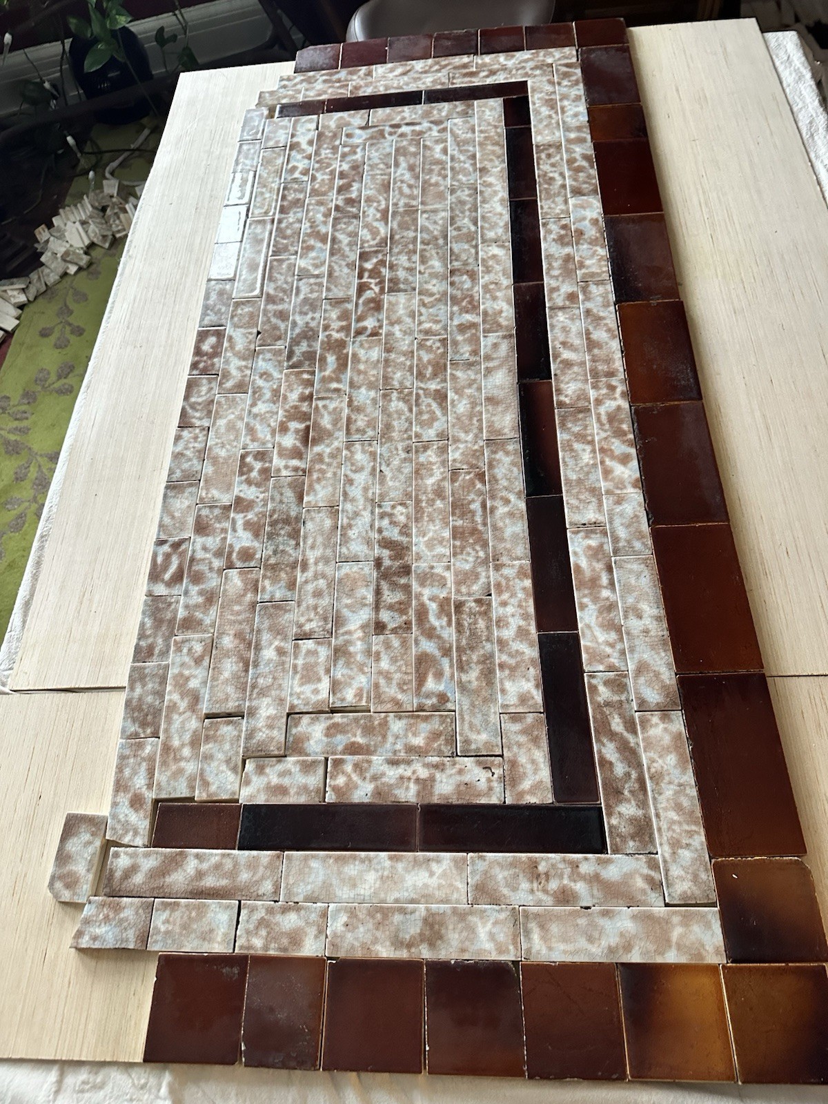 Antique AETCO Fireplace Tiles - Original Intact Hearth - Zanesville Ohio - Image 2