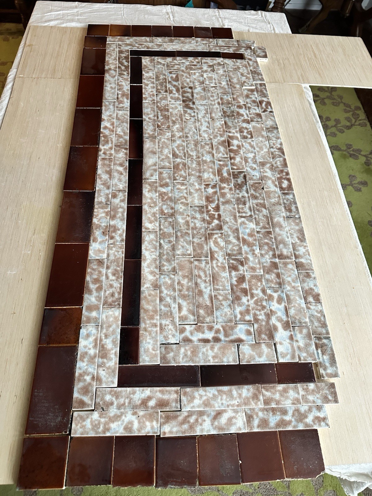 Antique AETCO Fireplace Tiles - Original Intact Hearth - Zanesville Ohio - Image 3