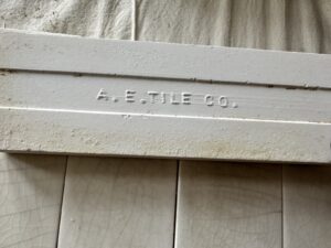 Antique AETCO White Fireplace Tiles 6x2 Subway — Arts and Crafts Set, 57 Tiles