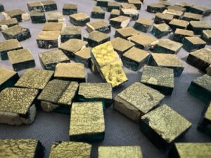 Gold Smalti Mosaic Tile Fragments - Mid-Century Italian Vintage Lot