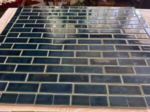 Rookwood Pottery Tile Lot — Custom Deep Turquoise Glaze, Cincinnati (~9 sq ft)