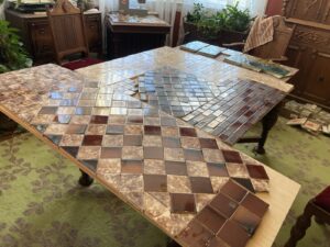 Antique Cambridge Cocoa & Chocolate Swirl Tiles — 18 sq ft Surround & Hearth