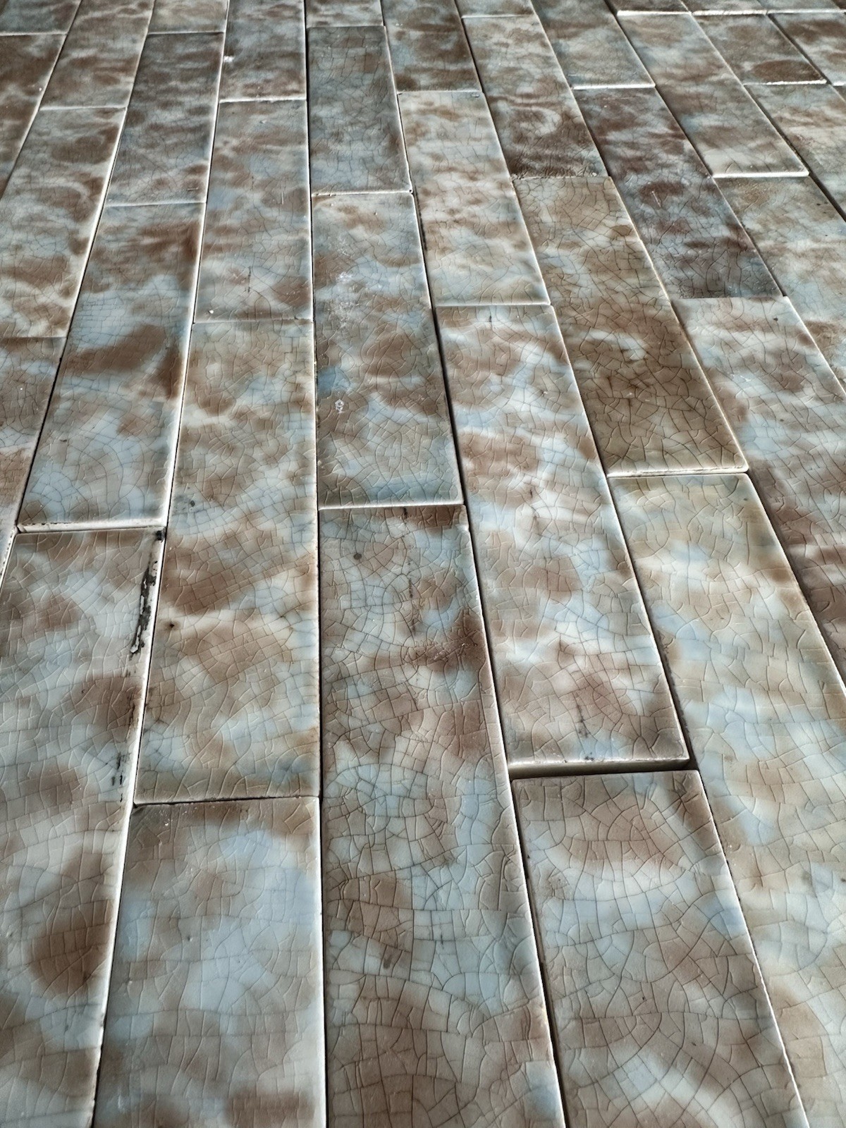Antique Cambridge Fireplace Tile Set — Soft Celadon & Cocoa, Cincinnati - Image 4