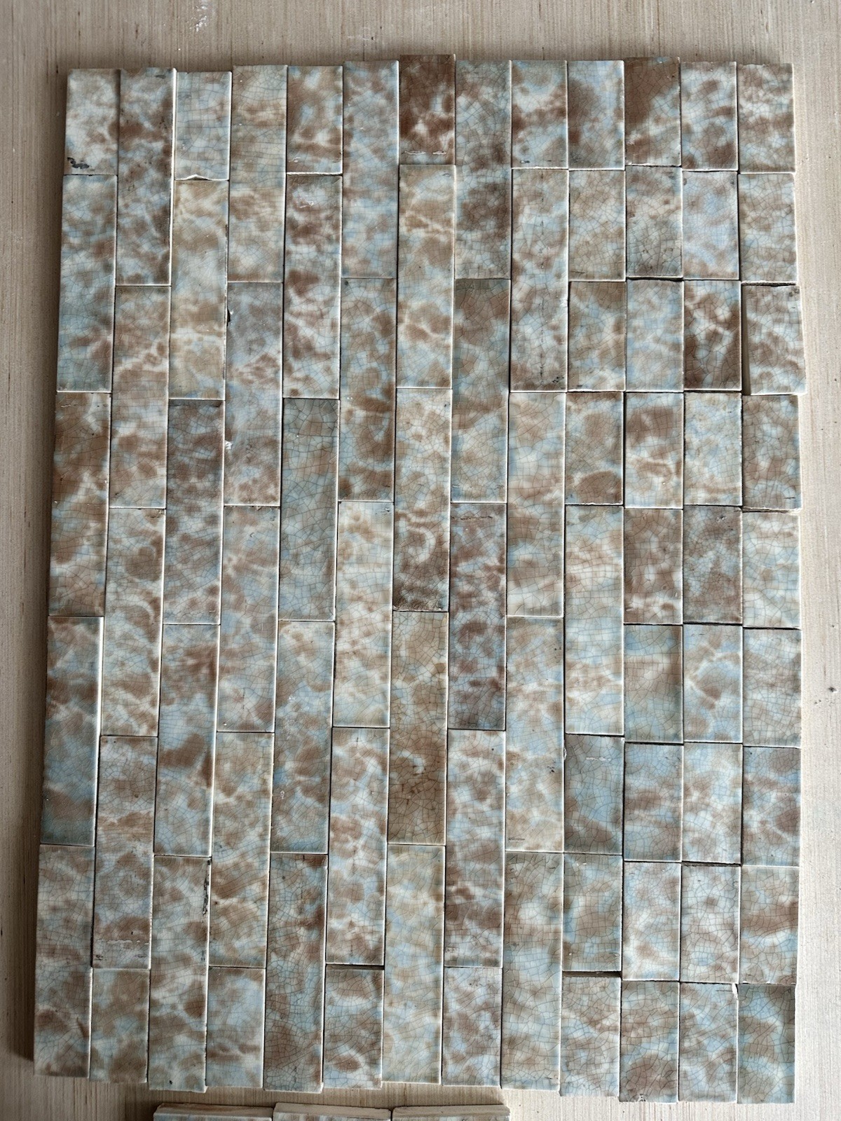 Antique Cambridge Fireplace Tile Set — Soft Celadon & Cocoa, Cincinnati - Image 5